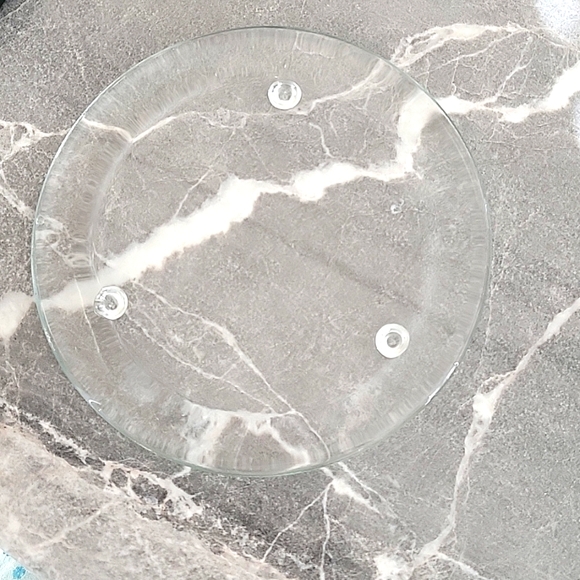 CLEAR GLASS CANDLE HOLDER PLATE - Picture 2 of 3